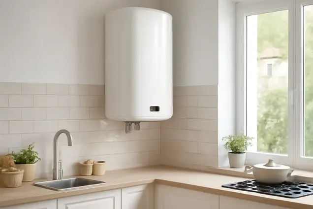 Termo Eléctrico Thermor Onix Connect 50 Litros instalado en cocina